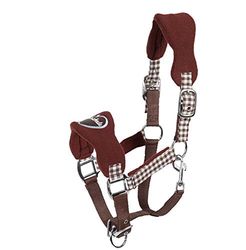 PFIFF 102433-80-Full Licol en Plastique pour Cheval Demi-Sang Marron/Bleu Clair Taille L