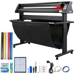 VEVOR Vinyl Cutter, 1350mm Vinyl Plotter, LED-skärmplotter Cutter, Halvautomatisk inbyggd optisk öga, Kompatibel med SignMaster programvara för Windows-system med stativ