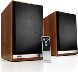 Audioengine HD6 Wireless Speakers with Bluetooth - 150W Powered Bookshelf Speakers with aptX-HD, 24-bit DAC (Placeage en Bois Vertiable)