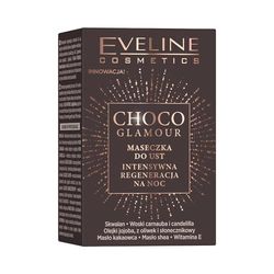 Eveline Cosmetics - Choco Glamour - Mascarilla de labios regeneradora intensiva para la noche, cuidado de los labios nocturno, hidratación de los labios, productos de labios, cuidado de los labios