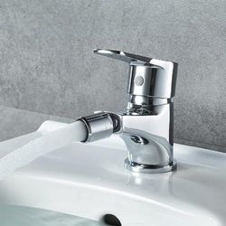 Ibergrif M15057 Star, Miscelatore Bidet Bagno Monocomando, Bidè per Lavabo, Cromo, Argento