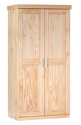 Inter Link - Armário - Armário com portas de batente - Armário de quarto - 2 portas - Pinho maciço - Leão - lacado natural