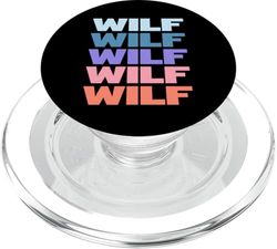 Funny Modern Repeated Text Design Wilf PopSockets PopGrip para MagSafe