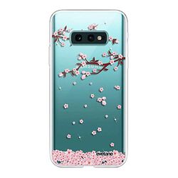 Evetane - Siliconen hoesje compatibel met Samsung Galaxy S10e - Volledige bescherming 360, dun en transparant - voor- en achterkant - Hoge sterkte - Bloemen laten vallen