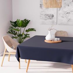 Soleil d'ocre Toalha de mesa antimanchas, Alix quadrada, azul (marinho), 180 x 180 cm