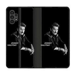 Läderfodral plånbok för Samsung Galaxy A13 4G Johnny Hallyday musik svart