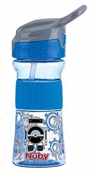 Nuby Flip-It NV0414021BLUE Tritan Drinking Straw Cup with Silicone Handle 360 ml 3 Years + Blue, 170 g