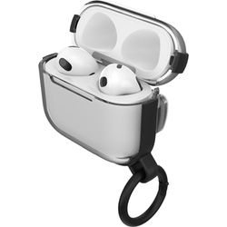 OtterBox Custodia Clear Series per Apple AirPods Pro, soffice al tatto, antishock, graffi e cadute, ultra sottile con moschettone, Transparente/Nero