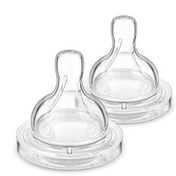 Philips Avent Anti-colic-speen - Speen voor langzame toevoer - Voor pasgeboren baby's - 1m+ - Minder darmkrampjes - Ononderbroken voeden - 2 stuks - SCF632/27