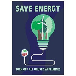 V Safety Poster a risparmio energetico - Spegnere gli elettrodomestici inutilizzati