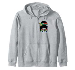 South African Girl South Africa Flag Proud Woman Zip Hoodie