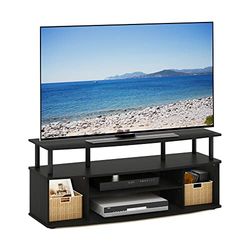 Furinno Jaya Grand Centre de Divertissement, d'ingénierie, Bois Noir/Noir, 40,1 (P) x 119,9 (L) x 49,8 (H) CM