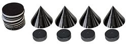 Dynavox Découpleurs Coloris Noir, Blister de 4 cônes d'isolation pour appareils HiFi, Hauteur réglable