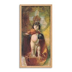 Artery8 Von Stuck Emperor Cupid Painting Framed Wall Art Print Long 25X12 Inch