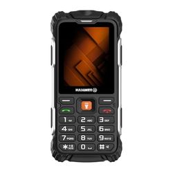 Hammer H Power Plus Telefono Rugged senza Contratto, Batteria 3000mAh, 32 GB, Schermo IPS 2,8", Tasti Grandi, Torcia, Fotocamera 2 MP, Radio FM, USB-C, Dual SIM, IP68/MIL-STD-810H, Nero