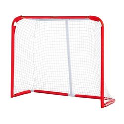 VEVOR Straathockeynet 137 x 112 cm, hockeydoel voor binnen en buiten van stalen buis, draagbaar en lichtgewicht hockeytrainingsset, eenvoudige montage, voor jongeren, wit/rood