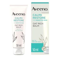 Aveeno Face Calm+Restore Rich Oat Moisturising Balm (1x 50ml), 24-Hour Hydration Face Moisturiser with Triple Oat Complex, Face Care Soothes and Hydrates Irritated, Very Dry, and Sensitive Skin