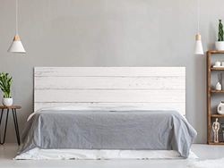 Hoofdbord voor bed Pegasus, digitale print, houtlook, wit, 115 x 60 cm, verkrijgbaar in verschillende maten, licht, elegant, robuust en voordelig