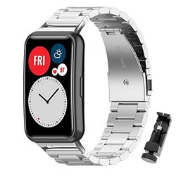 Mijobs Armband, compatibel met Huawei Watch Fit, & Watch Fit Elegant & Watch Fit New, reservearmband, metalen, roestvrijstalen accessoire