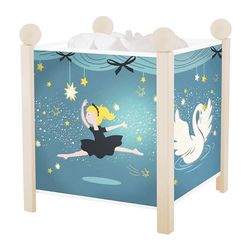 TROUSSELIER - Ballerines - Veilleuse - Lanterne Magique - Idéal Cadeau Enfant - Dessin animé - Lumière rassurante - Couleur Bois Blanc - Ampoule 12V 10W inclue - Prise Elec. EU