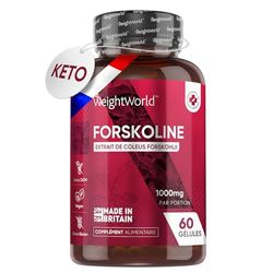 Forskoline Gélules 1000mg – 60 Gélules Vegan & Keto (30Jours) - Puissant Extrait De Coleus Forskohlii Aide À Affiner La Silhouette - Forskoline Pure Faible En Glucides & Sans Caféine - Homme & Femme