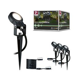 Paulmann 93689 LED Plug & Shine Luminaire d'extérieur Sting incl. 3x6 watts gradable Piquet à planter Anthracite Luminaire de jardin Alu Extérieur 3000 K