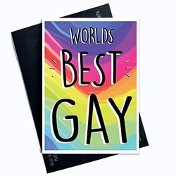 Divertente carta di biglietti di auguri gay gay Gift World' s Best gay Best Friend biglietti di compleanno, Natale, San Valentino anniversario novità scherzo PC363