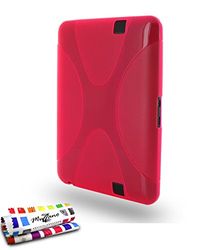 Muzzano Protezione Ultra Sottile Amazon Kindle Fire HD Protezione Antiurto Ultime, Protezione Anti-Urto Elegante e duratura per Il Vostro Amazon Kindle Fire HD Rosa Rose Motivo a X