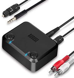 August HD Low Latency Bluetooth Dual Transmitter MR270 HD - Bluetooth v5.0 Dual Link Hoofdtelefoon Adapter voor TV-Sluit twee paar draadloze hoofdtelefoon aan op uw tv, tablet en pc -15 uur batterijduur