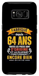 Coque pour Galaxy S8 64 Ans Anniversaire Cadeau Rigolo Homme Femme 64ème Anniv