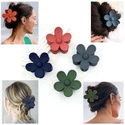 HK Online 4 WOODLAND DAISY Claw Hair Clips - 4 Pack, Large Claw Clips (4 WOODLAND)