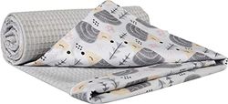 Medi Partners Couverture Bebe Couvertures de Bébé Plaid Enfant Nouveau-né 100% Coton pour Cadeau Naissance 75x100cm Multifonctionnel Bilatéral pour Landaus (Hérissons avec Gaufre Gris)