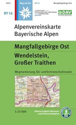 Mangfallgebirge Ost, Wendelstein, Großer Traithen: Topographische Karte 1:25.000 mit Wegmarkierung, Ski- und Schneeschuhrouten