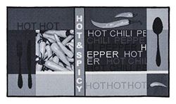andiamo Tapis de Cuisine Hot Pepper - Tapis de Passage en Design Chili idéal comme Tapis de Cuisine ou Tapis de Couloir 67 x 120 cm Gris