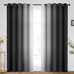 SimpleHome Lot de 2 Rideaux occultants ombrés à Isolation Thermique avec œillets pour Chambre à Coucher et Salon, 157,5 x 213,4 cm de Long