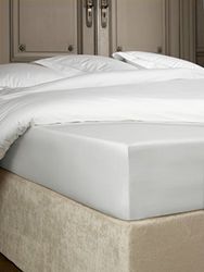 De Witte Lietaer Bumblebee Luxury Percale Cotton Fitted Sheet, Cotton, Argent Gris Clair, 200 x 200 x 40 cm