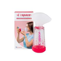 Air Liquide Healthcare, L'ESPACE, Camera Distanziatrice con Maschera per Pazienti non Cooperanti (> 6 Anni), Distanziatore per Inalatori, Adatto al Trattamento dell'Asma, Compatibilità Universale