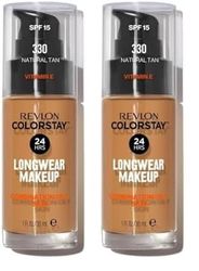 REVLON - ColorStay Base de Maquillaje SPF 15, con Vitamina E, Cobertura Media-Alta, Larga Duración, Acabado Mate, Resistente al Agua, para Piel Mixta-Grasa, Tono 330, Natural Tan - 30 ml