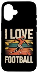 I Love Football Retro Style Design Case for iPhone 16