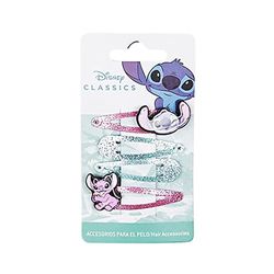 Disney Stitch Hair Clips Beauty Set for Girls, Set Includes 4 Hair Clips