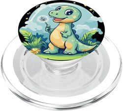 Pide un deseo con este disfraz de dinosaurio de diente de león caprichoso PopSockets PopGrip para MagSafe