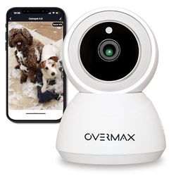 OVERMAX Camspot 3.7 WiFi indoor bewakingscamera, draaibaar, zichtbaarheid in het donker, Full HD resolutie, microSD, bewegingssensor en tracking, alarm, microfoon en speaker, Control-toepassing App