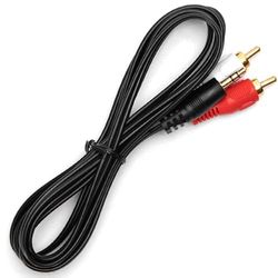Zarivy Cable de audio 2x RCA, 1,8 m, negro, para conexión de dispositivos de audio y transmisión de señal estéreo.