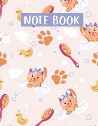 Notebook: Cute Cats College Ruled Lined Page (Composition Book, Journal) (8.5 x 11 Large) (100 Pages) Paperback