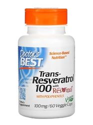 Doctor's Best Trans-Resveratrol con ResVinol-25, 100mg - 60 cápsulas vegetarianas