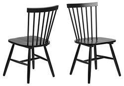 AC Design Furniture Susanne Conjunto de 2 cadeiras para sala de jantar, An. : 49,5 x Prof. : 86 x Al. : 50,5 cm, preto, madeira, 2 peças