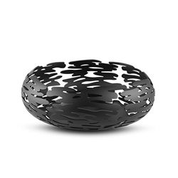 ALESSI BM02 B Barknest, cesto redondo em aço colorido com resina epossidica, preto