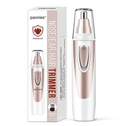 Ear and Nose Hair Trimmer Clipper, 2025 Professional Painless Eyebrow & Facial Hair Trimmer for Men Women, Battery-Operated Trimmer with IPX7 Waterproof, Dual Edge Blades for Easy Cleansing
