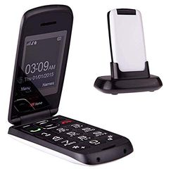 TTfone Star Big Button Simple Easy To Use Clamshell Flip Pay as you go Pre pay PAYG Mobile Phone Vodafone Big Bundle in White