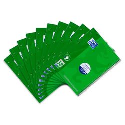 Oxford 100050405 - Caderno em espiral (para canhotos, 10 unidades, quadriculado, 80 folhas, A4, 90 g/m²)